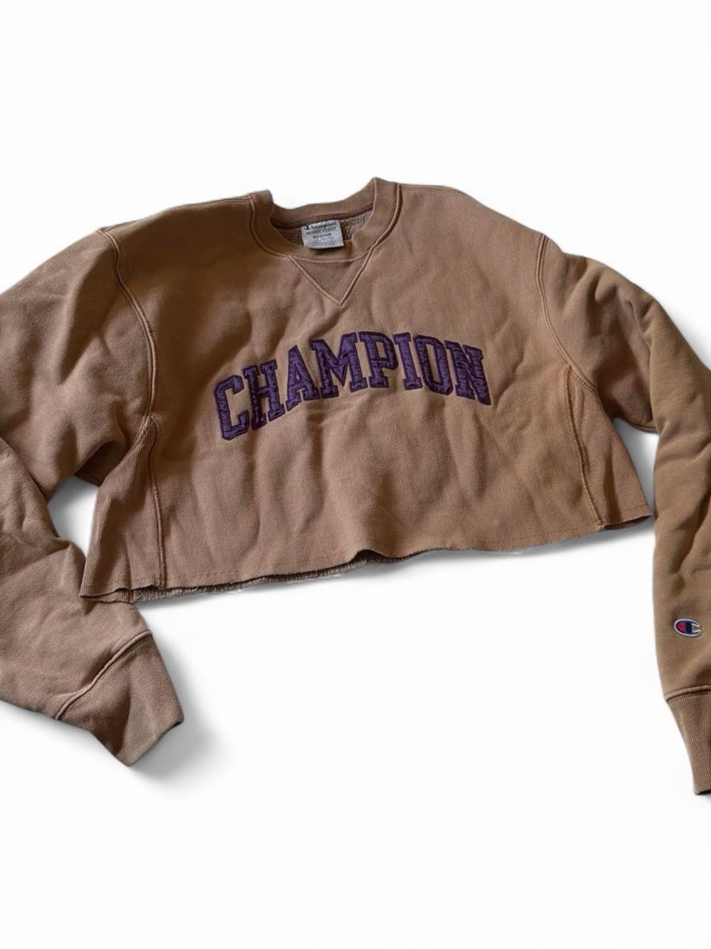 Champion tan Cropped Crewneck Sweatshirt size M